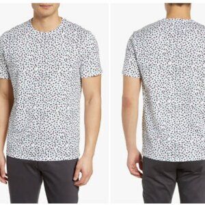 Mens Theory White Black Green Angle Print Pima Cotton Short Sleeve T-Shirt XL